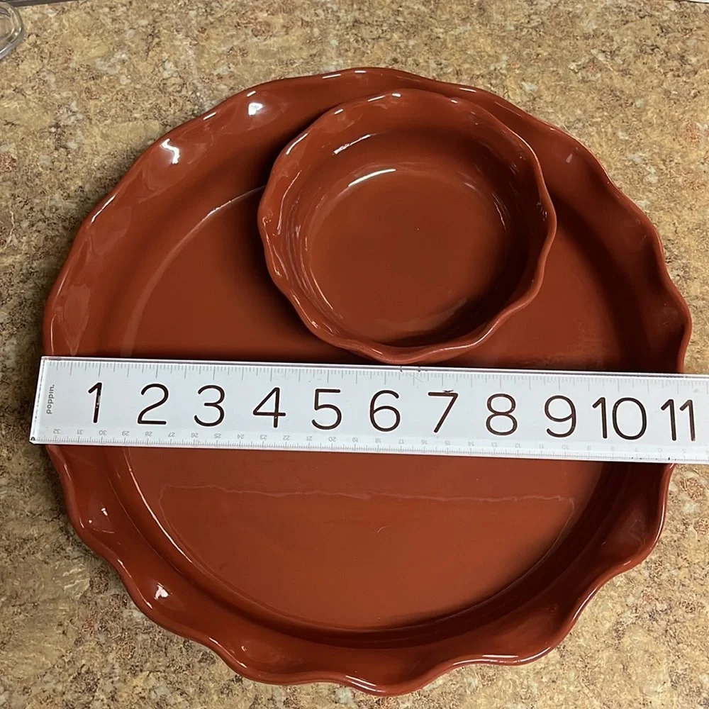 Bret Bortner Design Exclusively for Crate & Barrel Terracotta Chip & Dip Tray